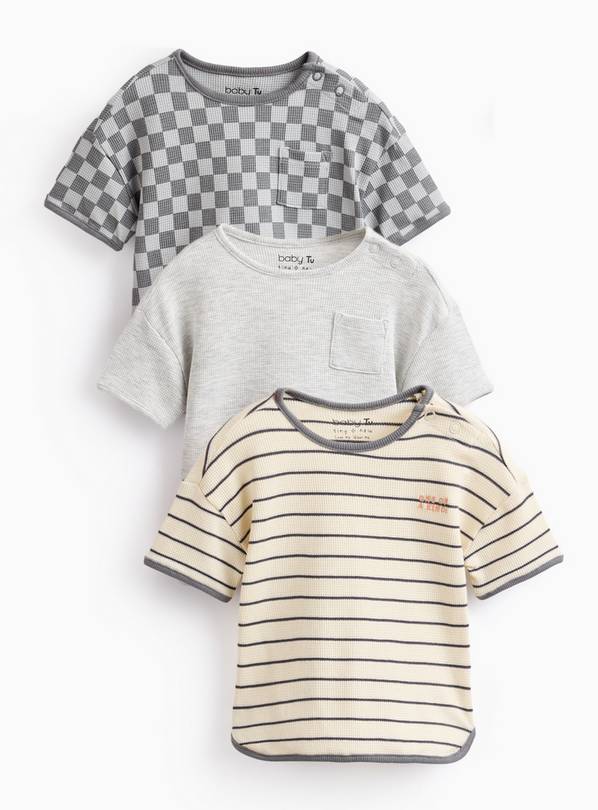 Grey Short Sleeve Tops 3 Pack 12-18 months